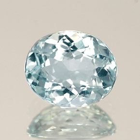 Aigue-marine bleue naturelle coupe ovale, 0,76 ct, VS
