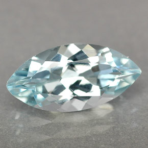 Aigue-marine bleue naturelle marquise, 1,40 ct, IF