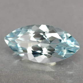 Aigue-marine bleue naturelle marquise, 1,40 ct, IF