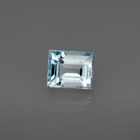 Aigue-marine bleue naturelle baguette, 0,86 ct, VS