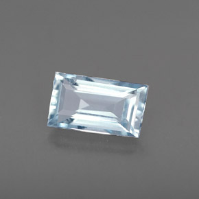 Aigue-marine bleue naturelle baguette, 0,57 ct, VVS-VS