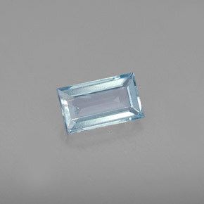 Aigue-marine bleue naturelle baguette, 0,68 ct, VS
