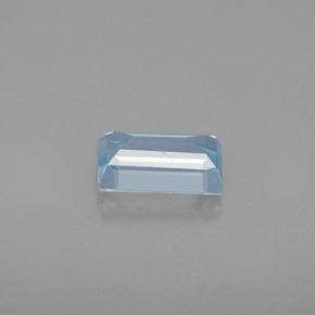 Aigue-marine bleue naturelle baguette, 0,68 ct, VS