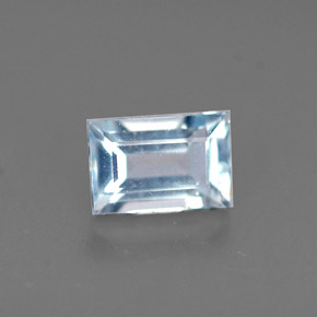 Aigue-marine bleue naturelle baguette, 0,61 ct, VS