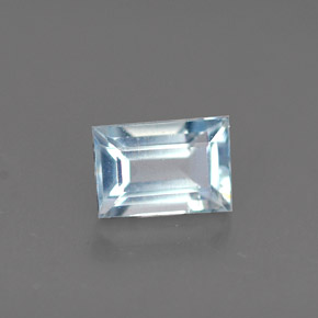 Aigue-marine bleue naturelle baguette, 0,61 ct, VS
