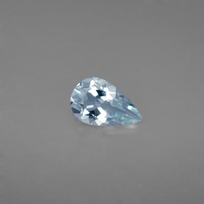 Aigue-marine bleue naturelle en forme de poire, 0,59 ct, VVS