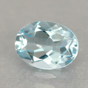 Aigue-marine bleue naturelle coupe ovale, 1,04 ct, VVS