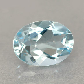 Aigue-marine bleue naturelle coupe ovale, 1,04 ct, VVS