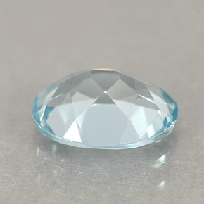 Aigue-marine bleue naturelle coupe ovale, 1,04 ct, VVS