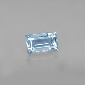 Bleu vert Bleu clair naturelle Baquette, 0.74 ct, VS-SI