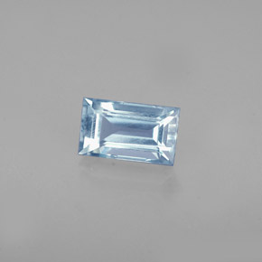 Bleu vert Bleu clair naturelle Baquette, 0.74 ct, VS-SI