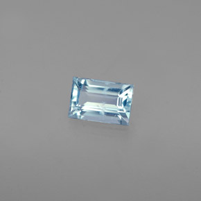 Aigue-marine bleue naturelle baguette, 0,55 ct, VS