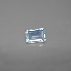 Aigue-marine bleue naturelle baguette, 0,56 ct, VVS-VS