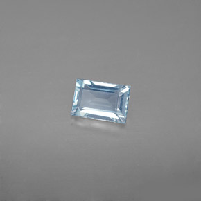Aigue-marine bleue naturelle baguette, 0,56 ct, VVS-VS