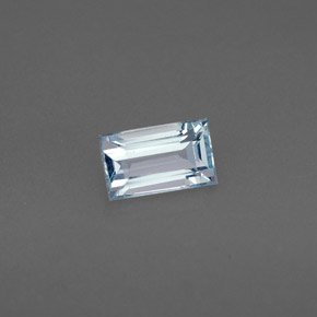 Aigue-marine bleue naturelle baguette, 0,51 ct, VVS-VS