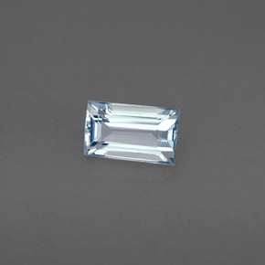 Aigue-marine bleue naturelle baguette, 0,51 ct, VVS-VS