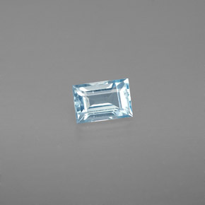 Aigue-marine bleue naturelle baguette, 0,47 ct, VS