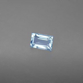 Aigue-marine bleue naturelle baguette, 0,59 ct, VS