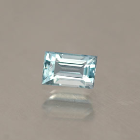 Aigue-marine bleue naturelle baguette, 0,30 ct, VVS