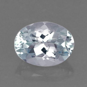 Aigue-marine bleue naturelle coupe ovale, 1,08 ct, VVS