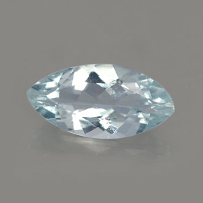 Aigue-marine bleue naturelle marquise, 1,50 ct, VVS-VS