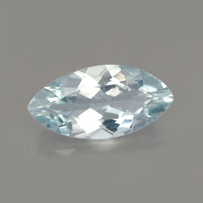 Aigue-marine bleue naturelle marquise, 1,50 ct, VVS-VS