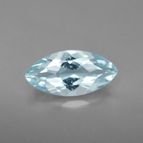 Aigue-marine bleue naturelle marquise, 1,55 ct, VVS-VS