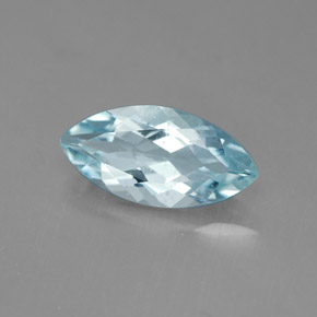 Aigue-marine bleue naturelle marquise, 1,55 ct, VVS-VS