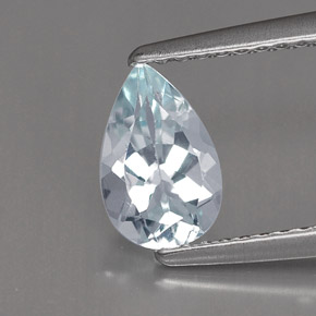 Aigue-marine bleue naturelle en forme de poire, 0,73 ct, IF