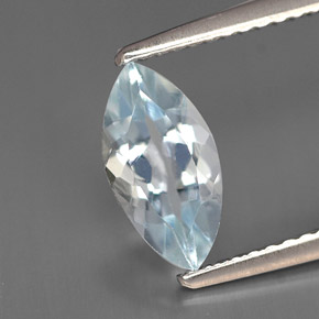 Aigue-marine bleue naturelle marquise, 0,96 ct, IF