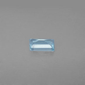 Aigue-marine bleue naturelle baguette, 0,63 ct, VS