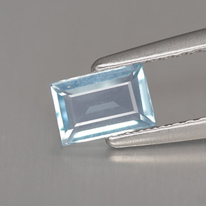 Aigue-marine bleue naturelle baguette, 0,43 ct, VS