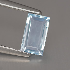 Aigue-marine bleue naturelle baguette, 0,63 ct, VS