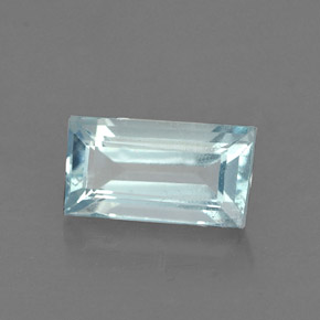 Aigue-marine bleue naturelle baguette, 0,62 ct, VS-SI