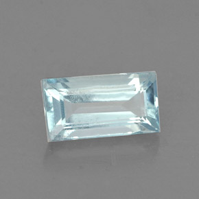 Aigue-marine bleue naturelle baguette, 0,62 ct, VS-SI