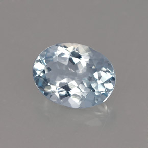 Aigue-marine bleue naturelle coupe ovale, 1,12 ct, VVS