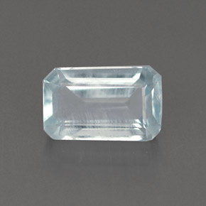 Aigue-marine bleue naturelle taille émeraude, 1,07 ct, VS