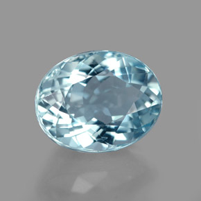 Aigue-marine bleue naturelle coupe ovale, 2,75 ct, VVS-VS
