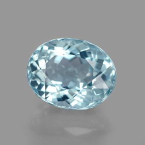 Aigue-marine bleue naturelle coupe ovale, 2,75 ct, VVS-VS
