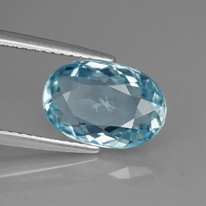 Aigue-marine bleue naturelle coupe ovale, 2,80 ct, VS