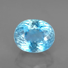 Aigue-marine bleue naturelle coupe ovale, 3,21 ct, VS