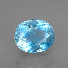 Aigue-marine bleue naturelle coupe ovale, 3,21 ct, VS