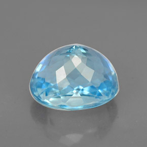 Aigue-marine bleue naturelle coupe ovale, 3,21 ct, VS
