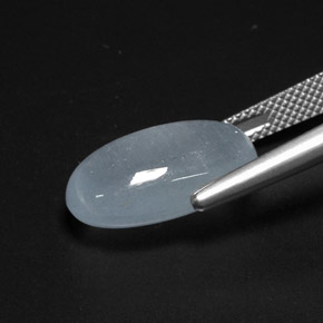 Bleu vert Bleu clair naturelle Coupe ovale, 9.48 ct, Translucide