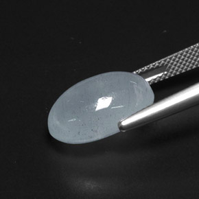 Bleu vert Bleu clair naturelle Coupe ovale, 9.56 ct, Translucide