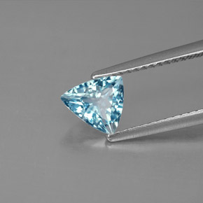 Bleu vert Bleu clair naturelle Trillion, 0.74 ct, VVS-VS