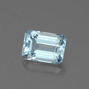 Aigue-marine bleue naturelle taille émeraude, 0,96 ct, VVS