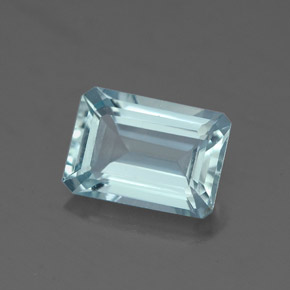Aigue-marine bleue naturelle taille émeraude, 1,51 ct, VVS