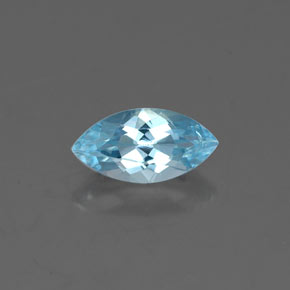 Aigue-marine bleue naturelle marquise, 0,62 ct, VVS