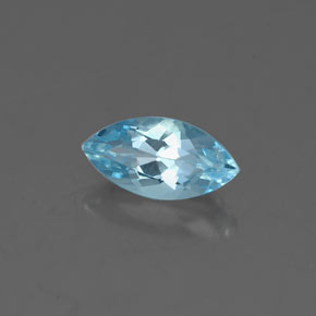 Aigue-marine bleue naturelle marquise, 0,62 ct, VVS
